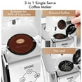 thumbnail image 4 of SIFENE 3 in 1 Single Serve Coffee Maker: Coffee Machine Compatible with K Cup Capsules & Grounds, Instant Coffee Pot, Tea Maker Brewer - Removable 50 Oz Water Reservoir, 120V 1150W, White, 4 of 13