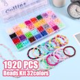 thumbnail image 2 of 1920Pcs 6mm Bracelet Beads Kit 32 Colors Round Imitation Pearls Multicolor Loose Beads DIY Bracelets Necklace Beads Set with Storage Box for Earrings Bracelets Jewelry Making Beginners, 2 of 5