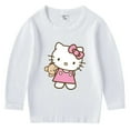 thumbnail image 2 of Hello kitty-Camiseta versátil de algodón con cuello redondo para niños y niñas, top de manga larga, ropa para niños de primavera y otoño, 2 of 5