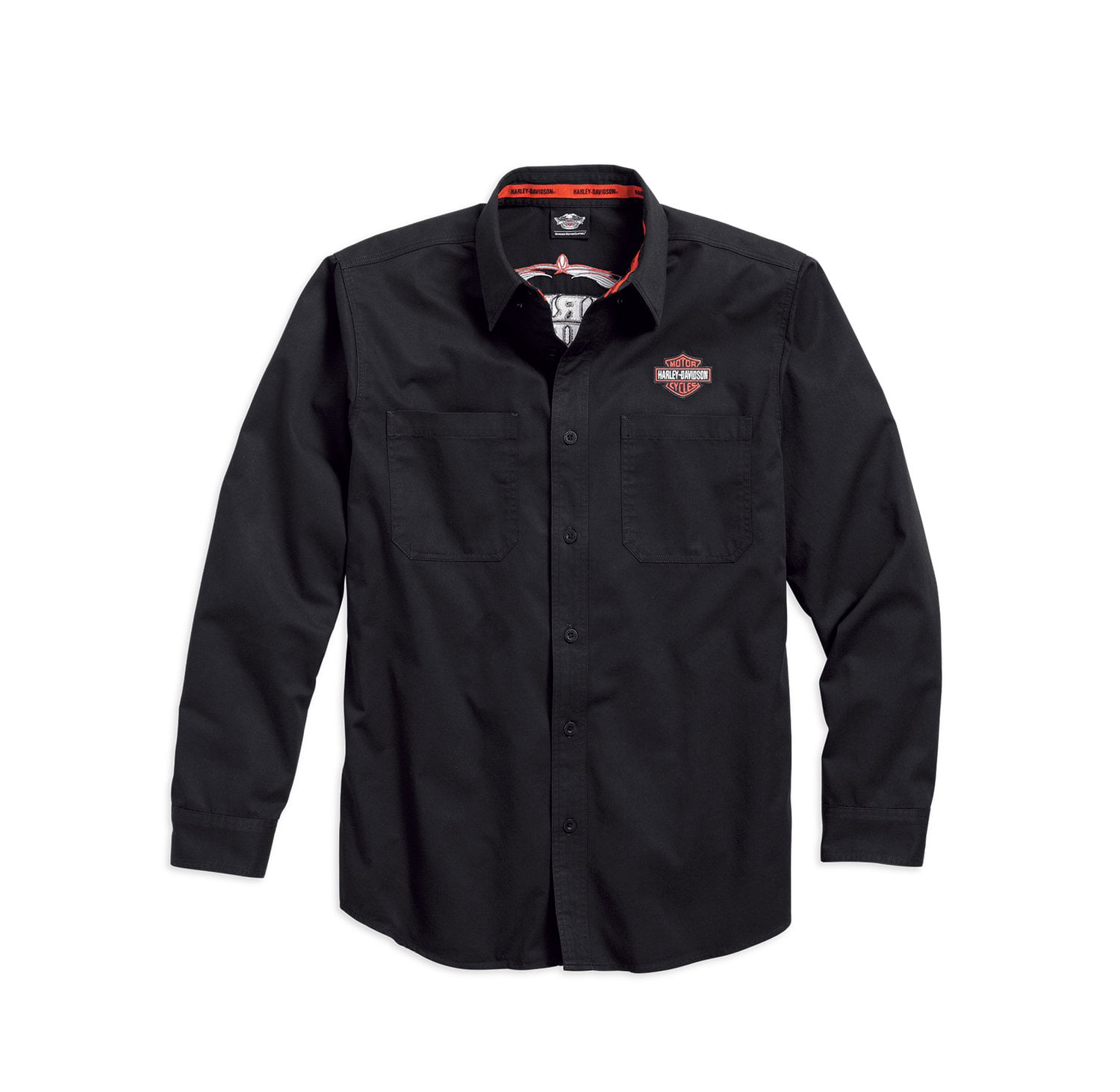 Harley-Davidson Men's Pinstripe Flames Button Woven L/S Shirt, 99048 ...