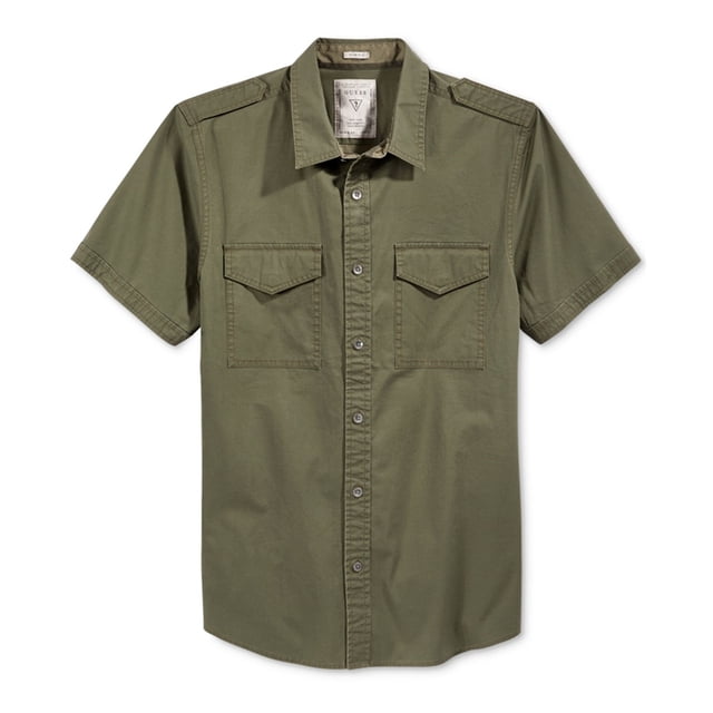 Camisa con Botones Guess Conway para hombre verde XXL