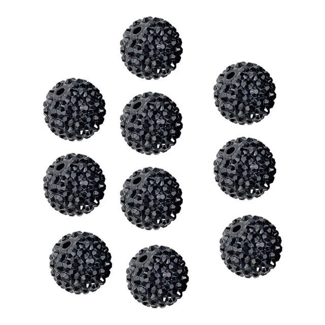 10 cuentas de 20 mm con agujeros grandes, brillantes, coloridas, para joyería, fabricación de joyas, bolígrafos, llaveros, collares, redondas y brillantes.