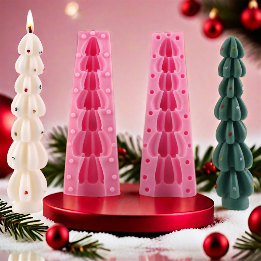 BQBQERT Christmas Tree Silicone Molds for Epoxy Resin, Home Decoration, Christmas Themed Silicone Molds for Making Candle