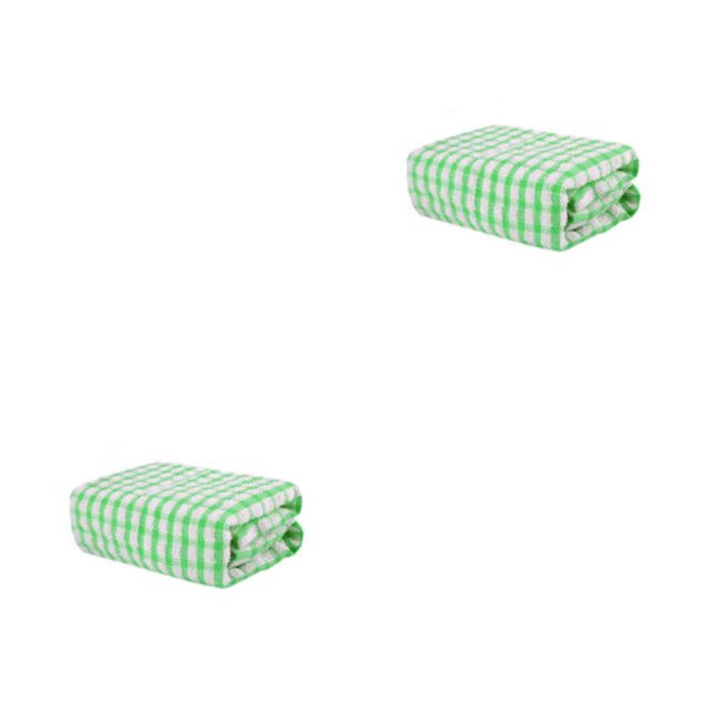 Yuarrent Toalla de té a cuadros, paños de cocina, servilletas, tejido, paño de limpieza, paño de cocina reutilizable, hogar, Hotel, Verde 2Conjunto