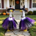 thumbnail image 4 of Sruoe Halloween Porch Goose Outfits, 23 Inch Porch Goose Clothes, Witch Hat Bow Skirt Outfit, Goose Clothes Dress, Duck Sculpture Clothes for Lawn Statue Cement Statue Yard Patio Party Decoration, 4 of 6
