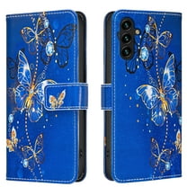 ELEHOLD Wallet Case for Samsung Galaxy A16 5G, PU Leather Patterned Flip Folio Stand Card Slots Magnetic Closure  Shockproof Protective Case for Women Girls,F