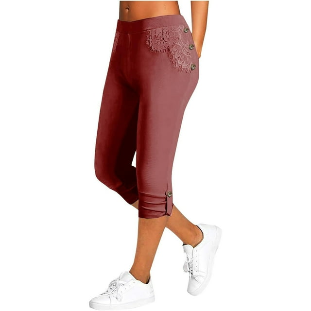 Leggings capri de cintura alta para mujer: pantalones de yoga elásticos, corte ajustado, capris deportivos con cintura elástica.