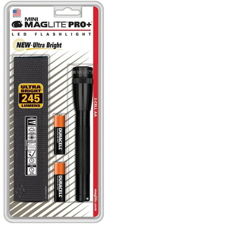 Aa Cell Holster - Maglite Mini Pro+ LED 2-Cell AA Flashlight w/Holster, Black