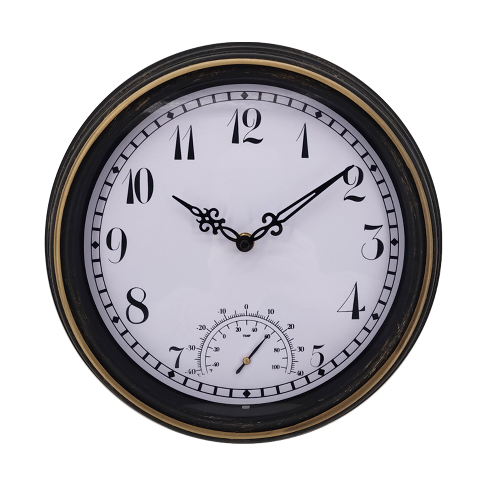 Reduced！12 Inch With Hygrometer Wall Clock Living Room Indoor Outdoor