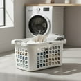 thumbnail image 5 of Redmon Comfort Grip Clothes Basket, Plastic Laundry Storage with 3 Side Handles, White, 5 of 7