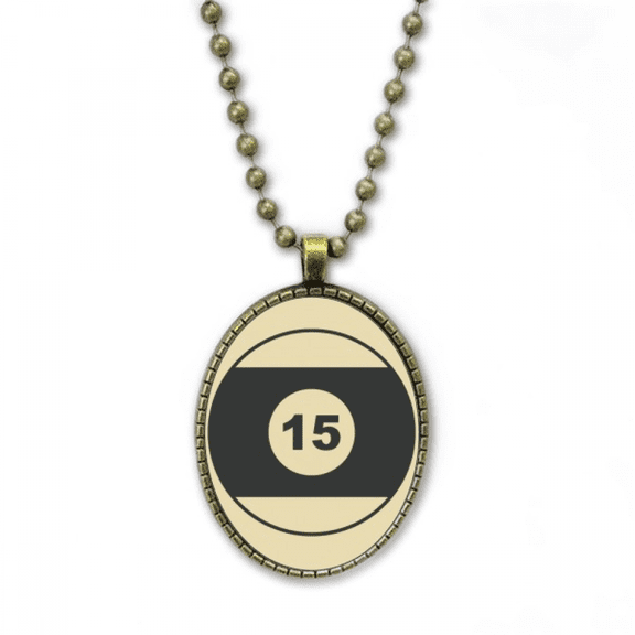sport billiards simple geometry pattern necklace vintage chain bead pendant jewelry collection