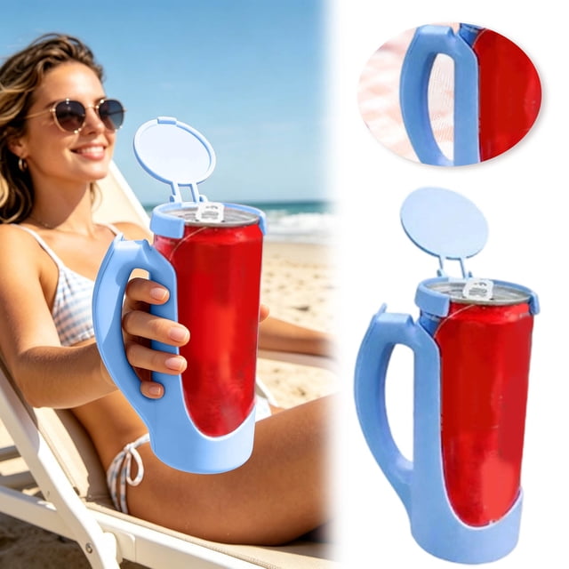 Tong Sleek And Sturdy Can Holder With Handle For Cans And Beverage Cups Versatile Countertop Organizer