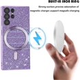 thumbnail image 5 of for Samsung Galaxy S23 Ultra Glitter Case with Camera Lens Protector, [Compatible with Magsafe] Slim TPU Clear Magnetic Case Cute Cover for Samsung Galaxy S23 Ultra CZ Purple, 5 of 14