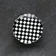 thumbnail image 3 of A Pair of Classic Checker Inlay Double Flared Ear Gauge Plug, 3 of 4
