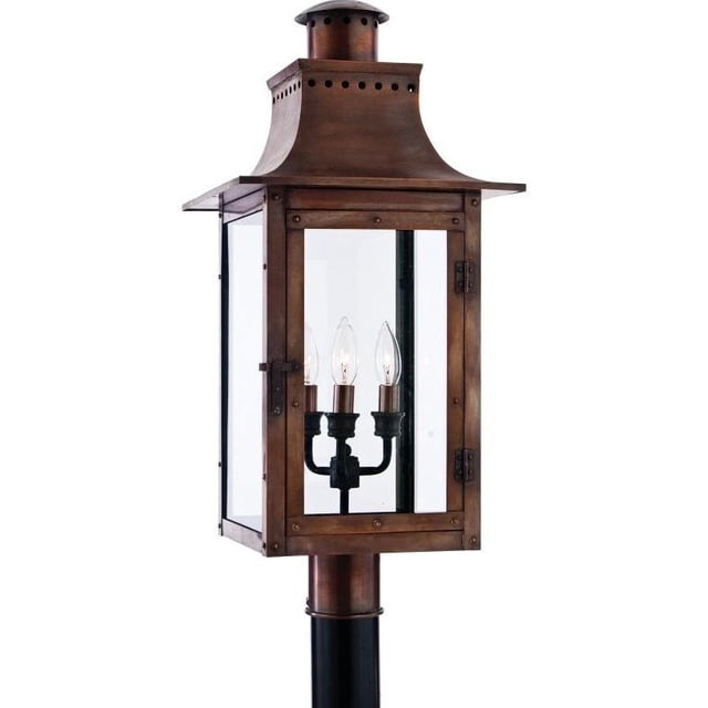 Quoizel Chalmers Large Post Lantern in Aged Copper