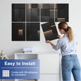 thumbnail image 5 of 8 Pack Art Acoustic Panels Sound Absorbing Dark Geometric Wood Metal Wall Panels Warm Backlit Lines Modern 3D Decorative Soundproof Wall Panels Self Adhesive for Nursery Game Room 48"x32", 5 of 7