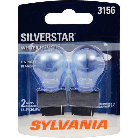 Sylvania 3156 SilverStar Mini Bulb, 2 pack, Compatible with Multiple Cars