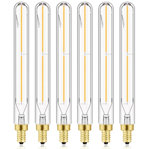 Bombillas LED tubulares LVYE E12, 4 W, 3000 K, 400 lm, paquete de 6