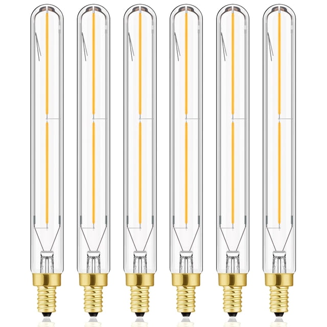 Bombillas LED tubulares LVYE E12, 4 W, 3000 K, 400 lm, paquete de 6