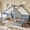 Gray, variant on PureDashion Full Floor Bed with High Rails, Montessori Bed Full with Roof Shape, Wood House Bed Frame,No Spring Box Needed, Natural
