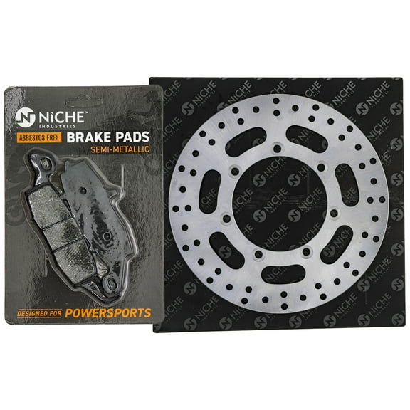 Niche Rear Right Brake Rotor Pad Kit for Kawasaki 43082-1237 Motorcycle MK1007241