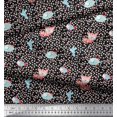 thumbnail image 2 of Soimoi Silk Fabric Dot,Fish & Cat Kids Print Fabric by Yard 42 Inch Wide, 2 of 3