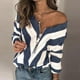 thumbnail image 1 of Pntutb Blusa de cobertura de empalme casual para mujer Suéter de manga larga suelto con cremallera PNTUTB Pntutb-4228, 1 of 5