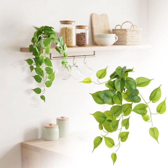 Under $3 Artificial Pothos 3D Pothos Plant For Office Desk Greenery,Plastic (G) (1Pc)