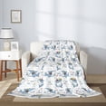 thumbnail image 2 of Rateoe Music Shark Pattern Flannel Throw Blanket, Ultra-soft Blanket for Bed, Couch, Car, Hypoallergenic Anti-pilling blanket-80"x60"(Vertical), 2 of 6