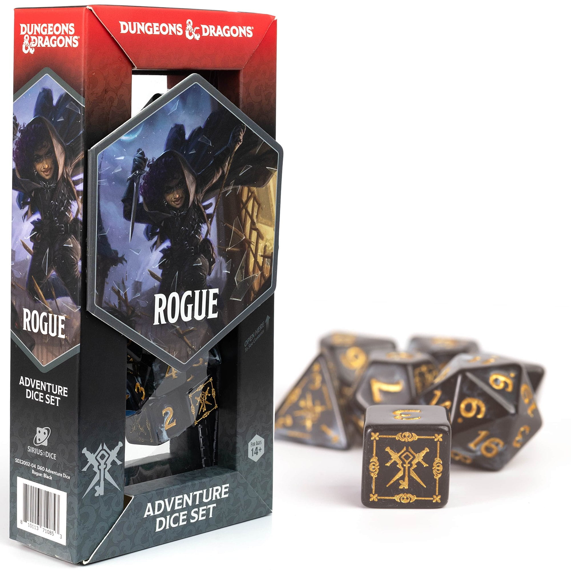 FanRoll 7-Dice Polyhedral Set - 16mm Sharp Edge Resin Chrysanthemum With Pink Numbers For D&D, TTRPG - View #2