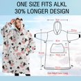 thumbnail image 4 of Oversized Wearable Blanket Hoodie,White Cow Geometric Pattern Sherpa Blanket Hoodie with Super Pockets,Super Warm Fuzzy Pullover for Women & Men, 4 of 6