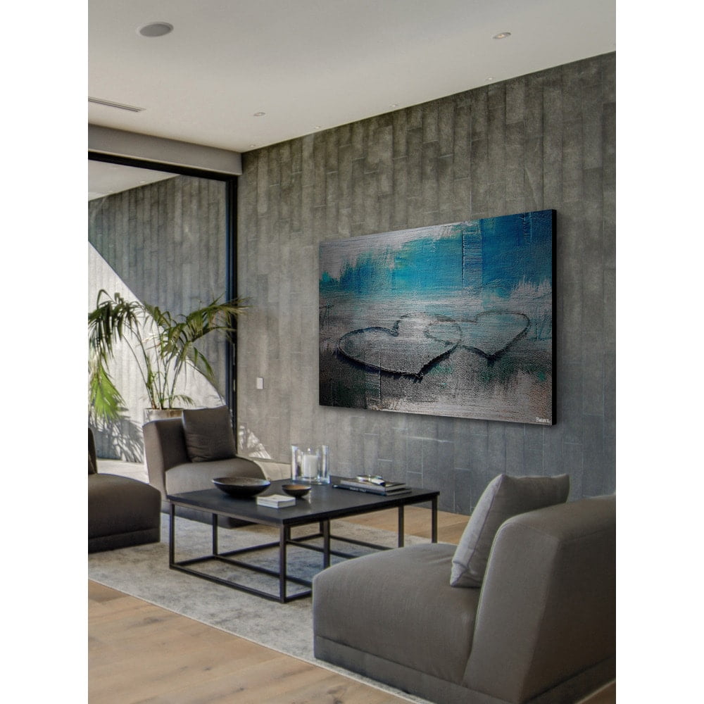 "Hearts Connected" Painting Print on Brushed Aluminum