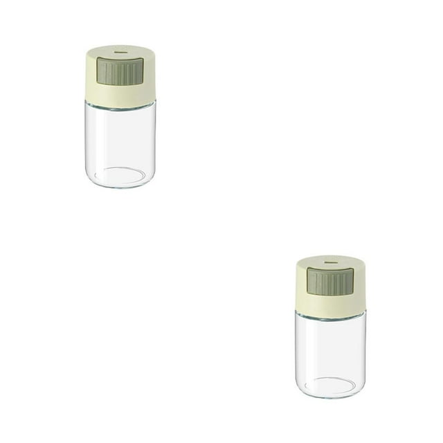 bedienty Bouteille d'Épices Quantitative en Plastique Ronde Anti-Humidité Sucre Accessoires pour Maison Cuisine Restaurant Pot à Épices Vert 2Ensemble
