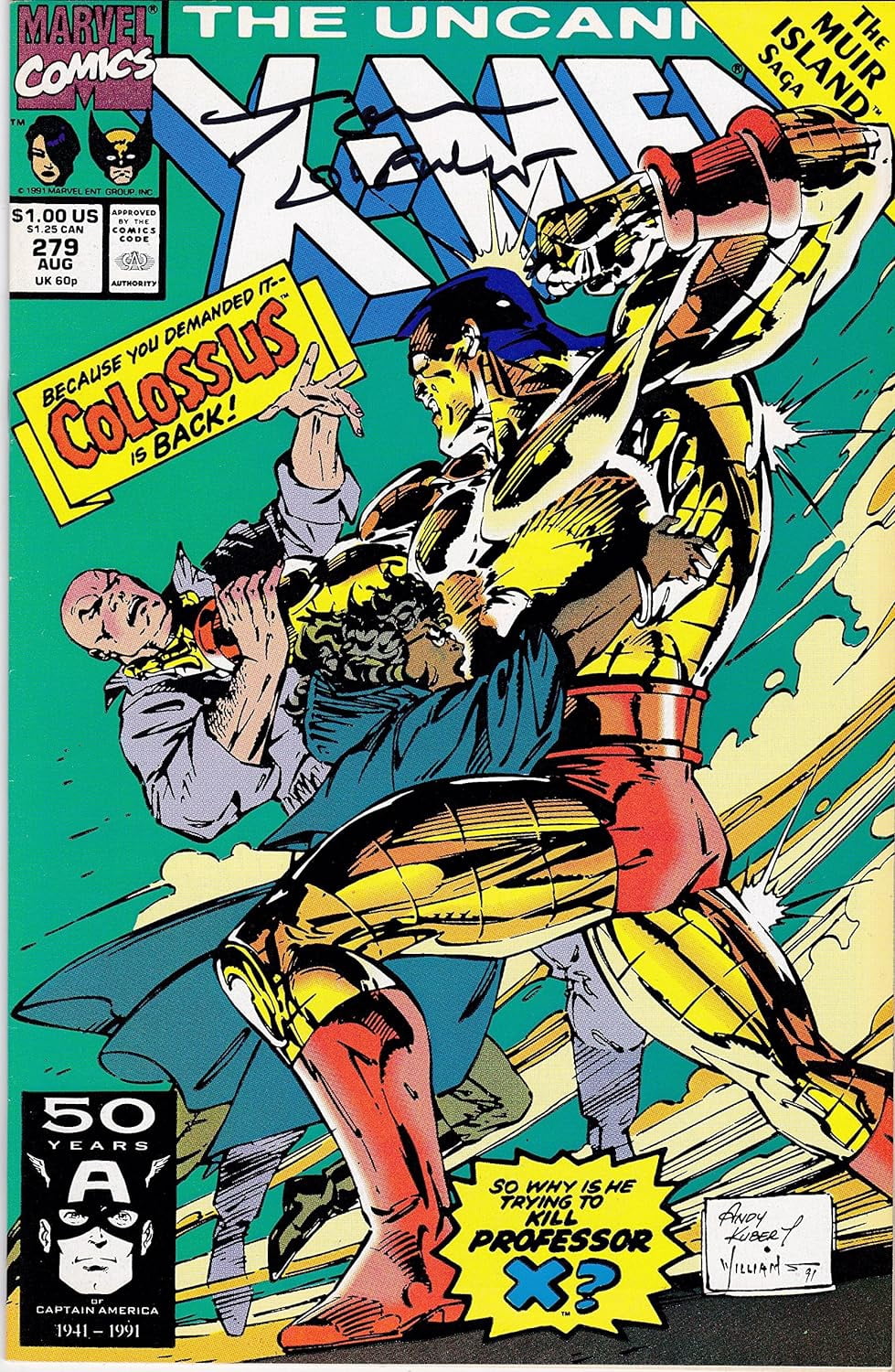 Uncanny X-Men #279 Signed Tom Defalco