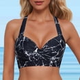 thumbnail image 2 of MKLEKYY Trajes De Baño Women Lace Up Swimwear Tops Underwire Full Coverage Bikini Top Push Up Swim Crop Top Tie Back Bathing Suit Tops, 2 of 4