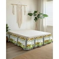 thumbnail image 2 of Spring Truck Bed Skirt King Size 18 Inch Drop, Rustic White Yellow Floral Leaf Butterfly Black Plaid Adjustable Elastic Dust Ruffles Bedskirt for King Bed Wrap Around Pleated Mattress Frame Cover, 2 of 9