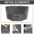 thumbnail image 6 of SHANNA Stretch Velvet Corner Sofa Cover 1-Piece Corner Seat Recliner Sofa Slipcover for Sectional Recliner Sofa L Shape Sofa Additional Seat Cover, Gray, 6 of 10