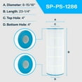 thumbnail image 2 of SpiroPure Replacement for Unicel C-8316 Pleatco PXST150 Filbur FC-1286 FC-1287 Waterway Plastics 817-0150N 817-0150P Hot Tub Spa Pool Filter Replacement Cartridge, 2 of 7