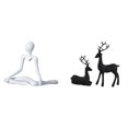 thumbnail image 1 of Escultura abstracta de reno pensador, figura creativa de resina, adorno decorativo único para dormitorio, sala de estar, entrada, regalo de inauguraci, 1 of 8