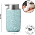 thumbnail image 6 of ABPETE Ceramic Bathroom Foam Soap Dispenser with Silver Pump, Refillable Lotion Dispenser, Blue, 6 of 7