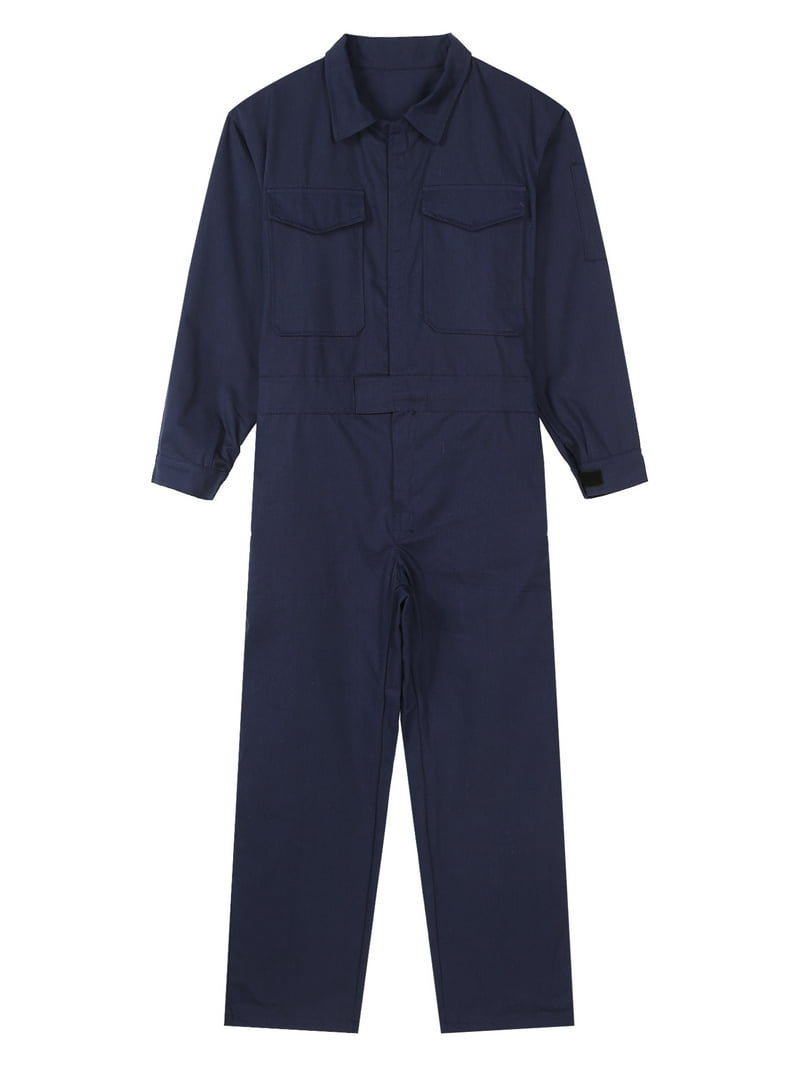 inhzoy Mens One Piece Work Jumpsuit Long Sleeve Zip-Up
