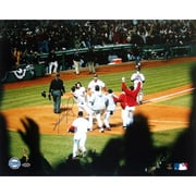 David Ortiz Signed '04 ALCS Game 5 Celebration at Plate 16 x 20 Photo