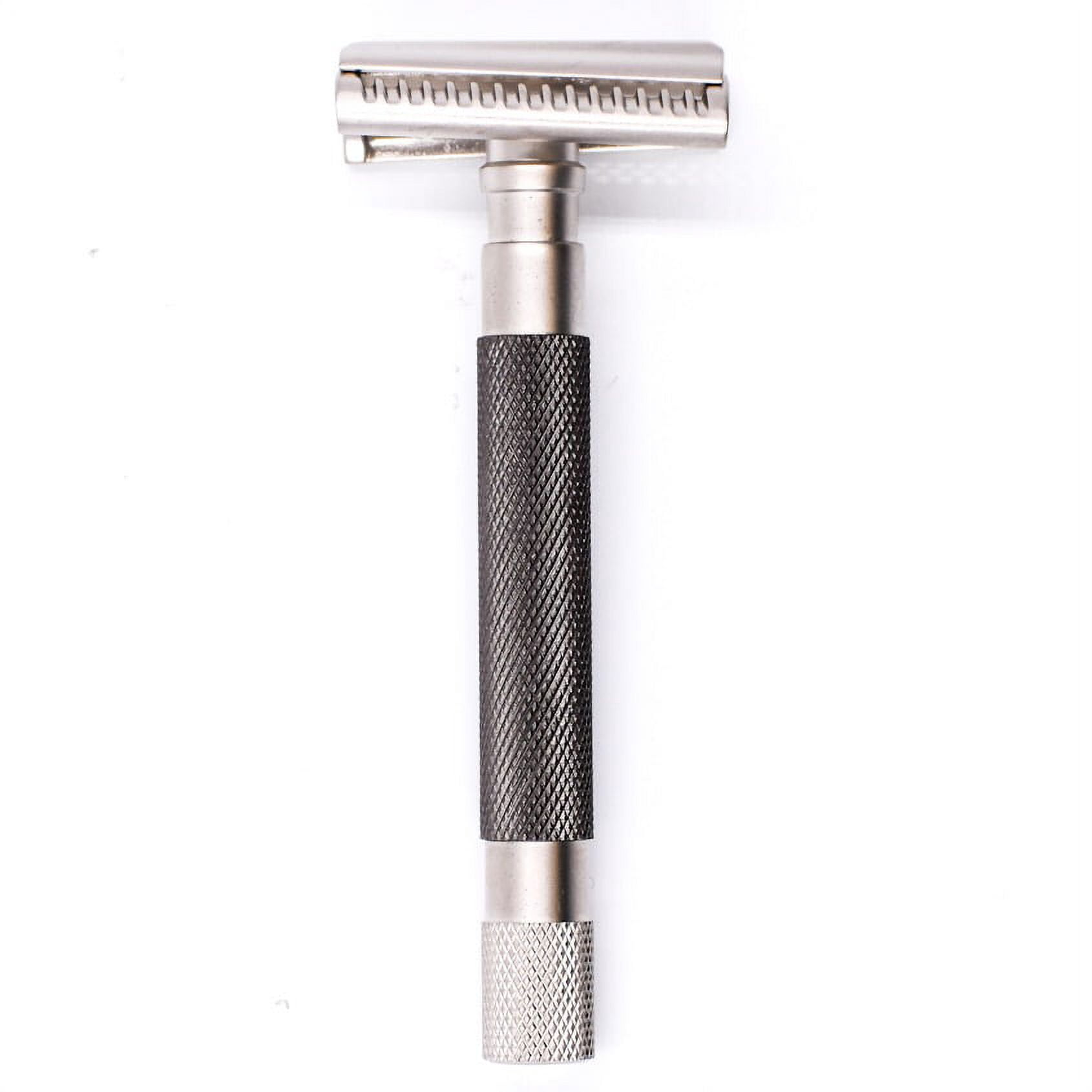 Parker's Semi Slant Safety Razor and 5 Parker Premium Double Edge Razor Blades - Graphite