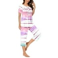 thumbnail image 5 of Tnhcen Short Sleeve Capri Pants with Pockets Fashionable 2-Piece Women's Print Summer Pajama Set S-3XL, 5 of 6