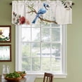 thumbnail image 3 of Blue Bird Floral Curtain Valances for Windows, Kitchen Valance Window Treatments Panel 2 Pack, Country Tree Branches Flowers Animal Rod Pocket Short Curtains for Bathroom Bedroom 42 x 18 Inch, 3 of 8