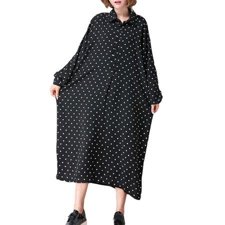 2019 button down polka dot long sleeve shirt