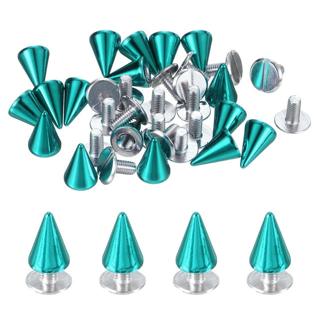 Uxcell 36 juegos de remaches en forma de cono 10x7mm de latón + tornillos de hierro para manualidades azul