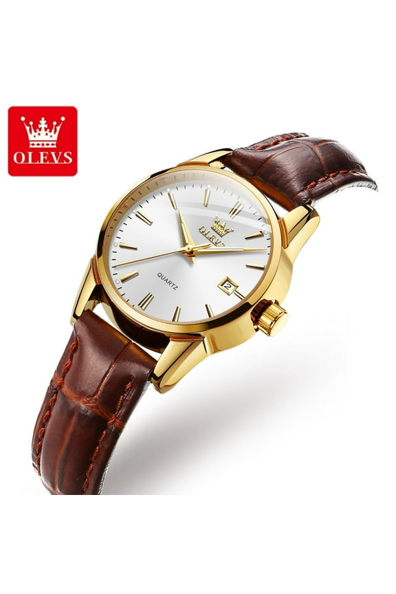 Watches for Women Luxury Dress Analog Quartz Easy Read Digital Date Classic Luminous Brown Leather Strap Waterproof Female Wrist Watches Relojes para Mujer