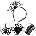 thumbnail image 4 of Halloween Spider Headband Spiderweb Hair Hoop Halloween Party Cosplay Masquerade Costume Accessory (Black), 4 of 5
