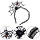 thumbnail image 4 of Diadema de araña de Halloween, aro para el pelo de telaraña, accesorio para disfraz de mascarada, fiesta de Halloween, Cosplay (negro), 4 of 5